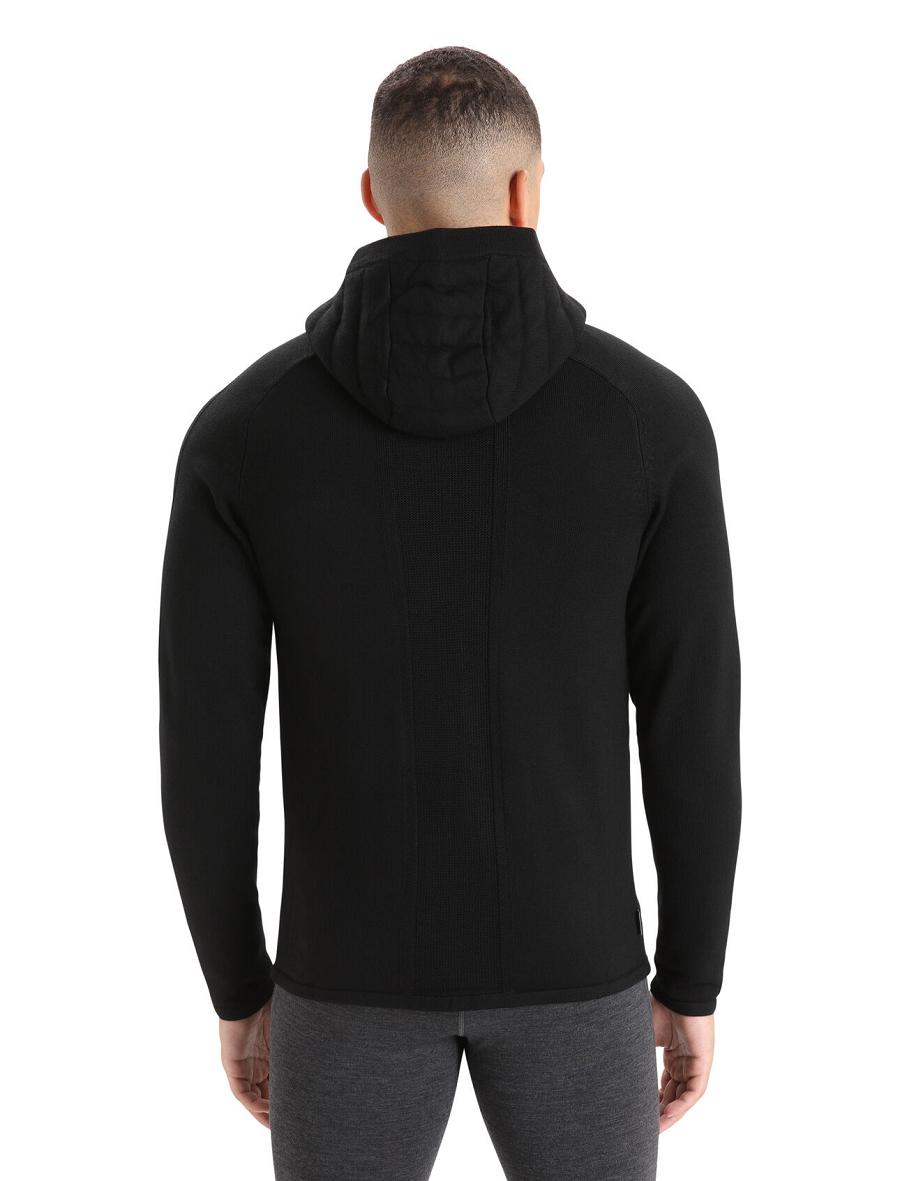 Icebreaker ZoneKnit™ Merino Insulated Long Sleeve Zip Miesten Huppari Mustat | FI 1266BEXC